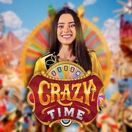Crazy Time slot logo by Evolution at Mostbet Casino